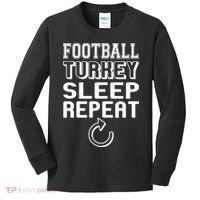 Football Turkey Sleep Repeat Kids Long Sleeve Shirt thumb 0