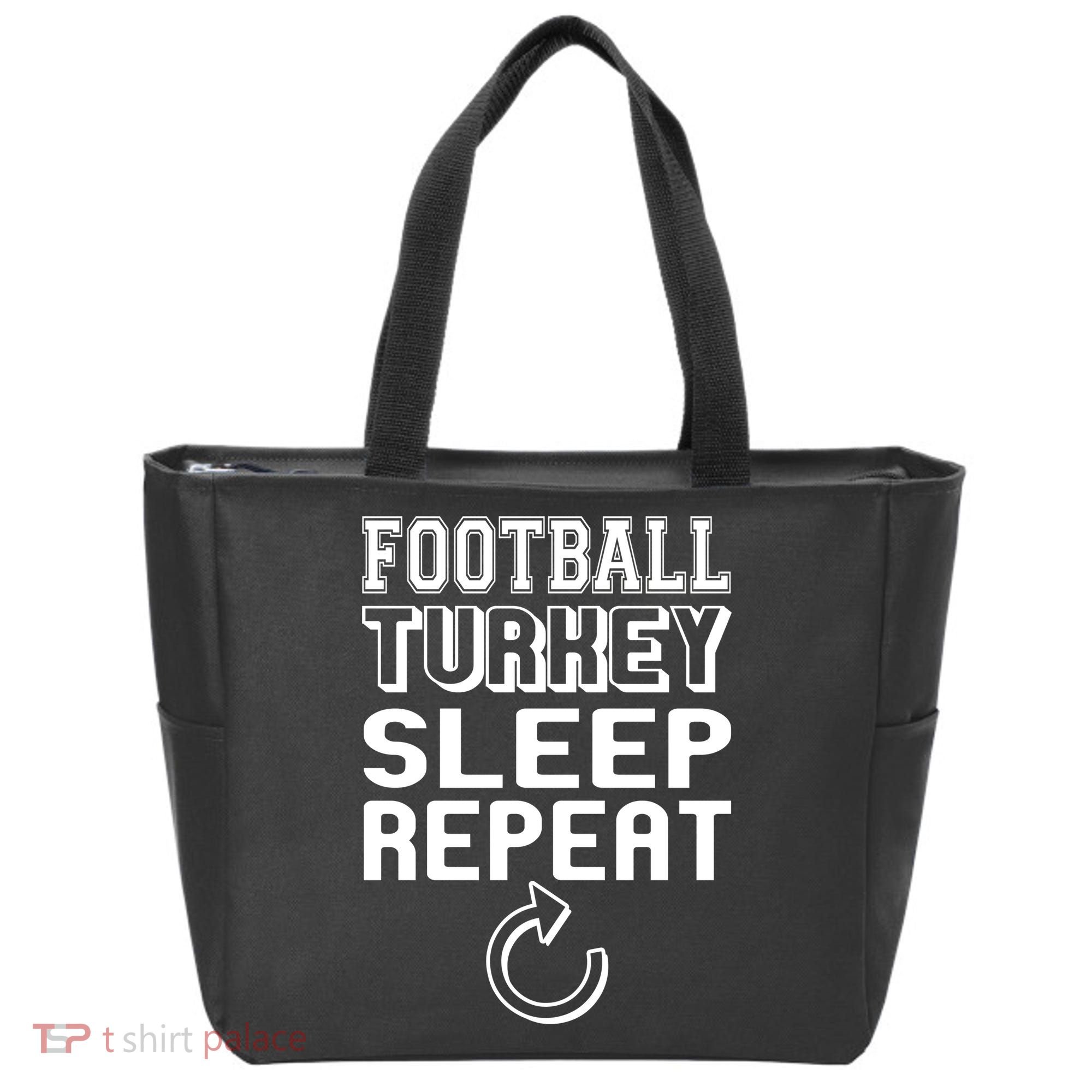 Football Turkey Sleep Repeat Tote Bag