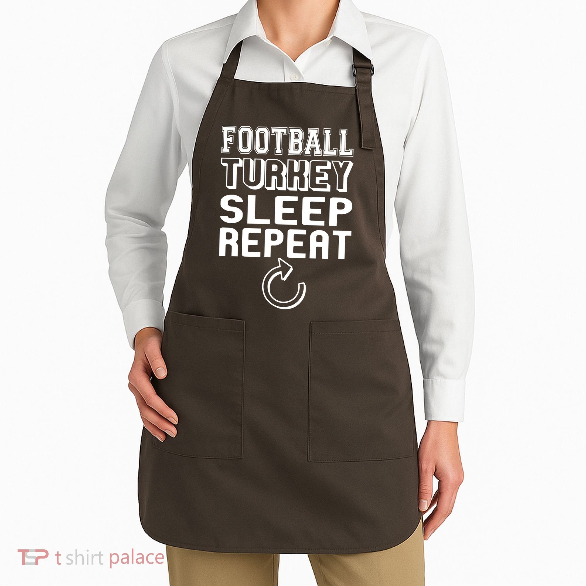Football Turkey Sleep Repeat Apron