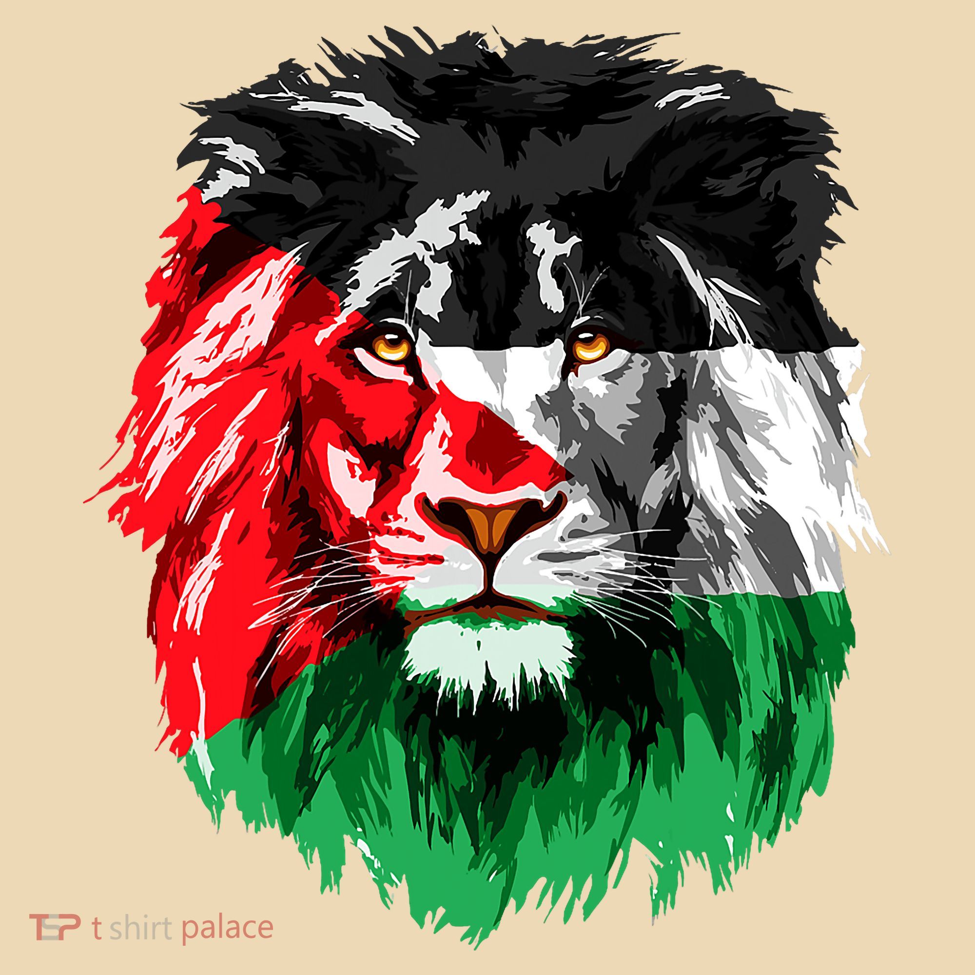 Flag Of Palestine Lion Face Palestine Flag Tote Bag