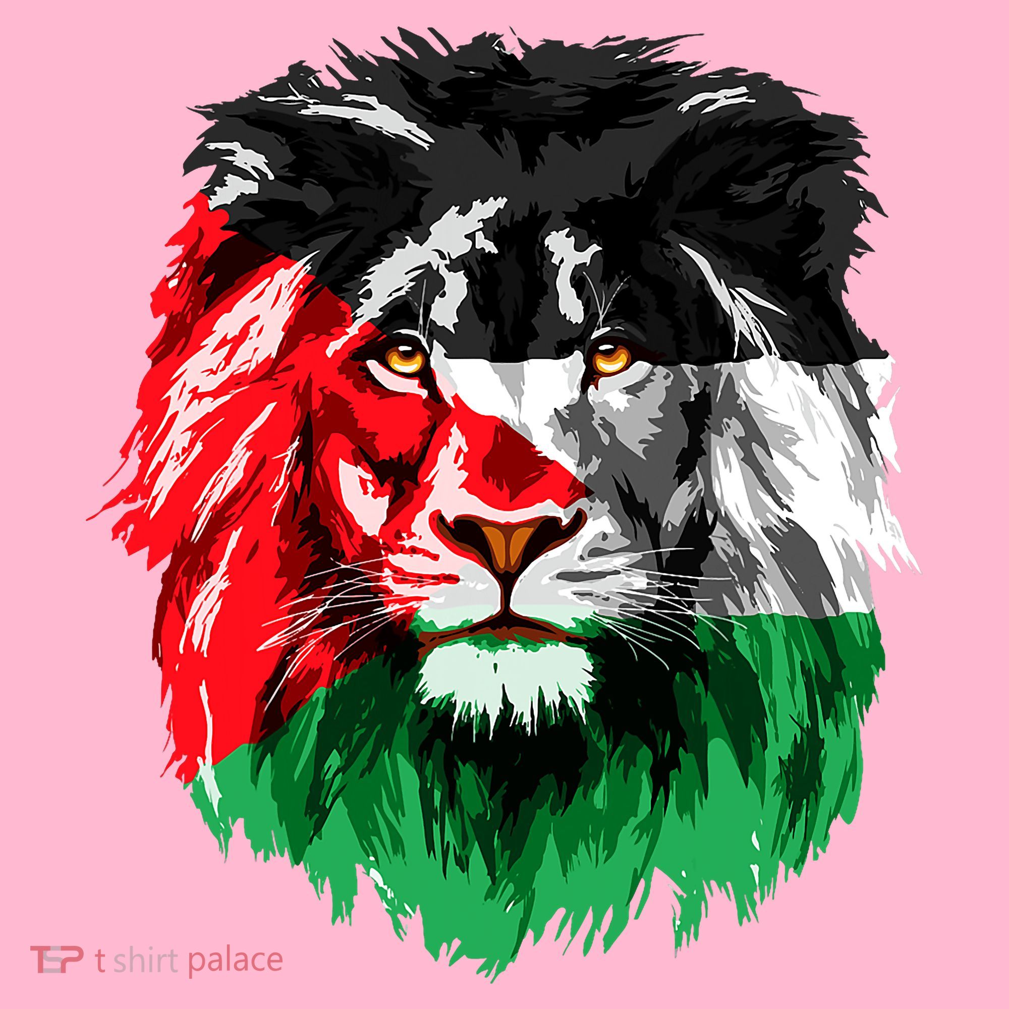 Flag Of Palestine Lion Face Palestine Flag Coaster