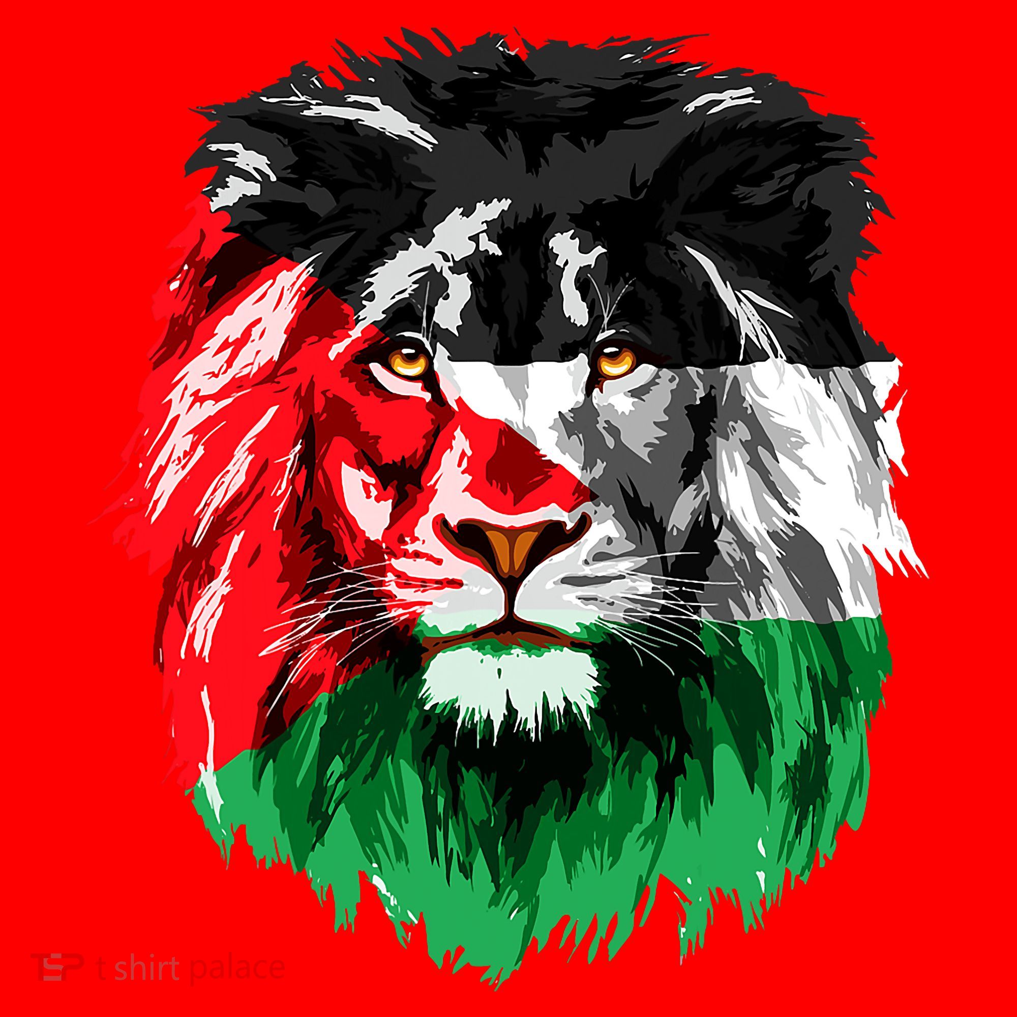 Flag Of Palestine Lion Face Palestine Flag Santa Hat