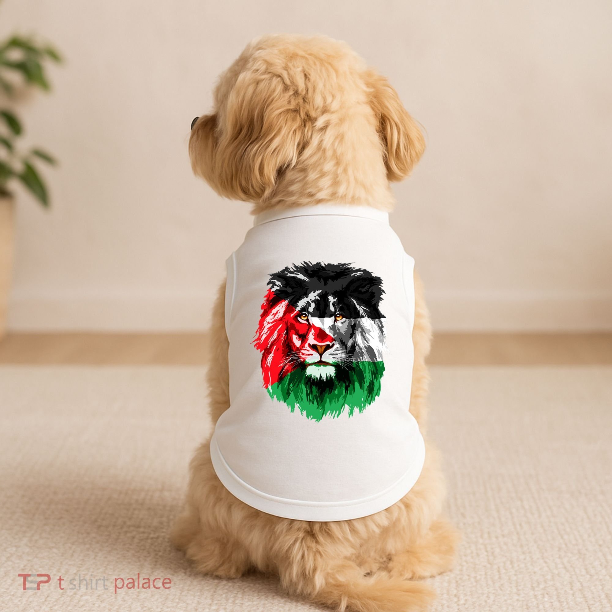 Flag Of Palestine Lion Face Palestine Flag Doggie Tank