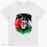 Flag Of Palestine Lion Face Palestine Flag T-Shirt thumb 0