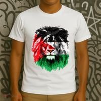 Flag Of Palestine Lion Face Palestine Flag T-Shirt thumb 3