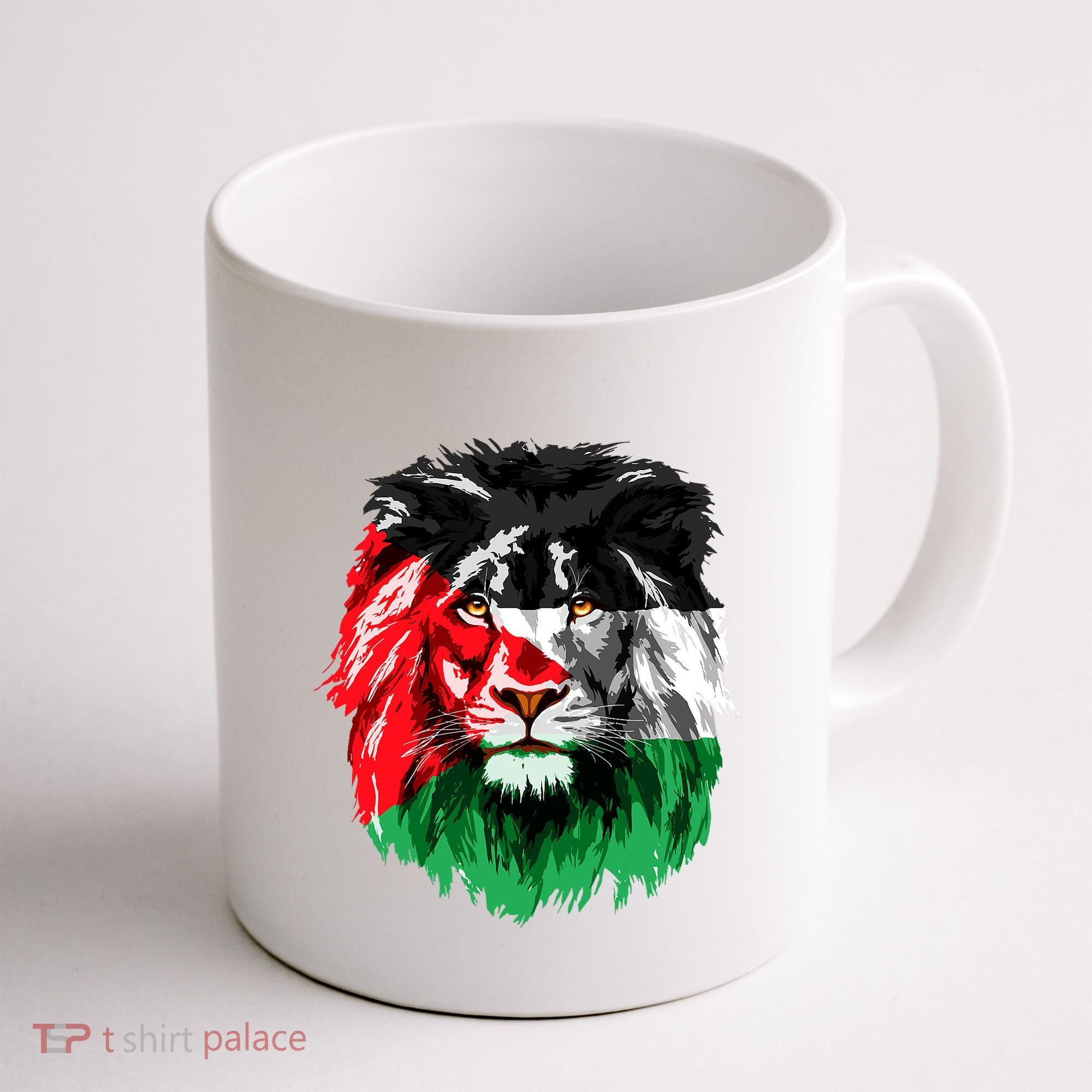 Flag Of Palestine Lion Face Palestine Flag Coffee Mug
