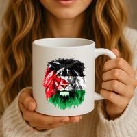 Flag Of Palestine Lion Face Palestine Flag Coffee Mug thumb 3