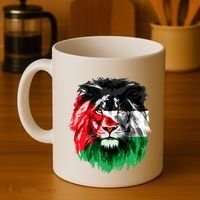 Flag Of Palestine Lion Face Palestine Flag Coffee Mug thumb 4