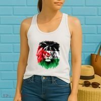 Flag Of Palestine Lion Face Palestine Flag Women's Tank Top thumb 2