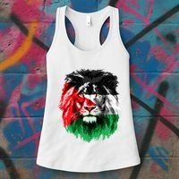 Flag Of Palestine Lion Face Palestine Flag Women's Tank Top thumb 3