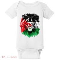 Flag Of Palestine Lion Face Palestine Flag Baby Bodysuit thumb 0