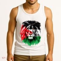 Flag Of Palestine Lion Face Palestine Flag Tank Top thumb 3