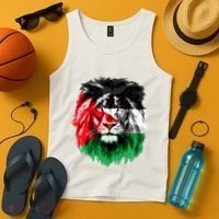 Flag Of Palestine Lion Face Palestine Flag Tank Top thumb 4