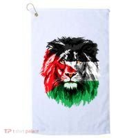 Flag Of Palestine Lion Face Palestine Flag Golf Towel thumb 0