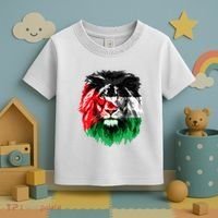 Flag Of Palestine Lion Face Palestine Flag Toddler T-Shirt thumb 3