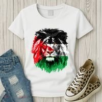 Flag Of Palestine Lion Face Palestine Flag Women's T-Shirt thumb 3