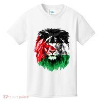 Flag Of Palestine Lion Face Palestine Flag Kids T-Shirt thumb 0
