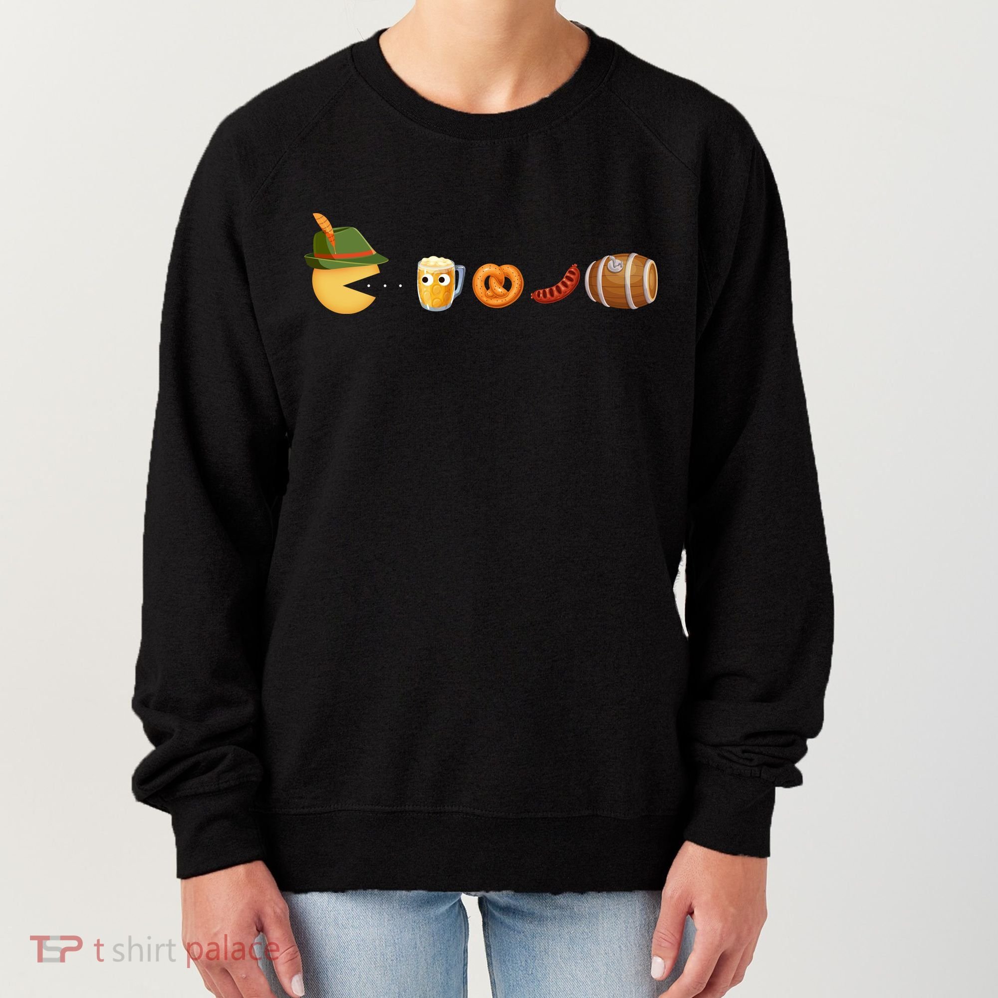Funny Oktoberfest Pac Man Game Women's Sweatshirt