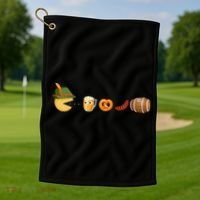 Funny Oktoberfest Pac Man Game Golf Towel thumb 1