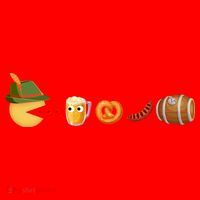 Funny Oktoberfest Pac Man Game Santa Hat thumb 1