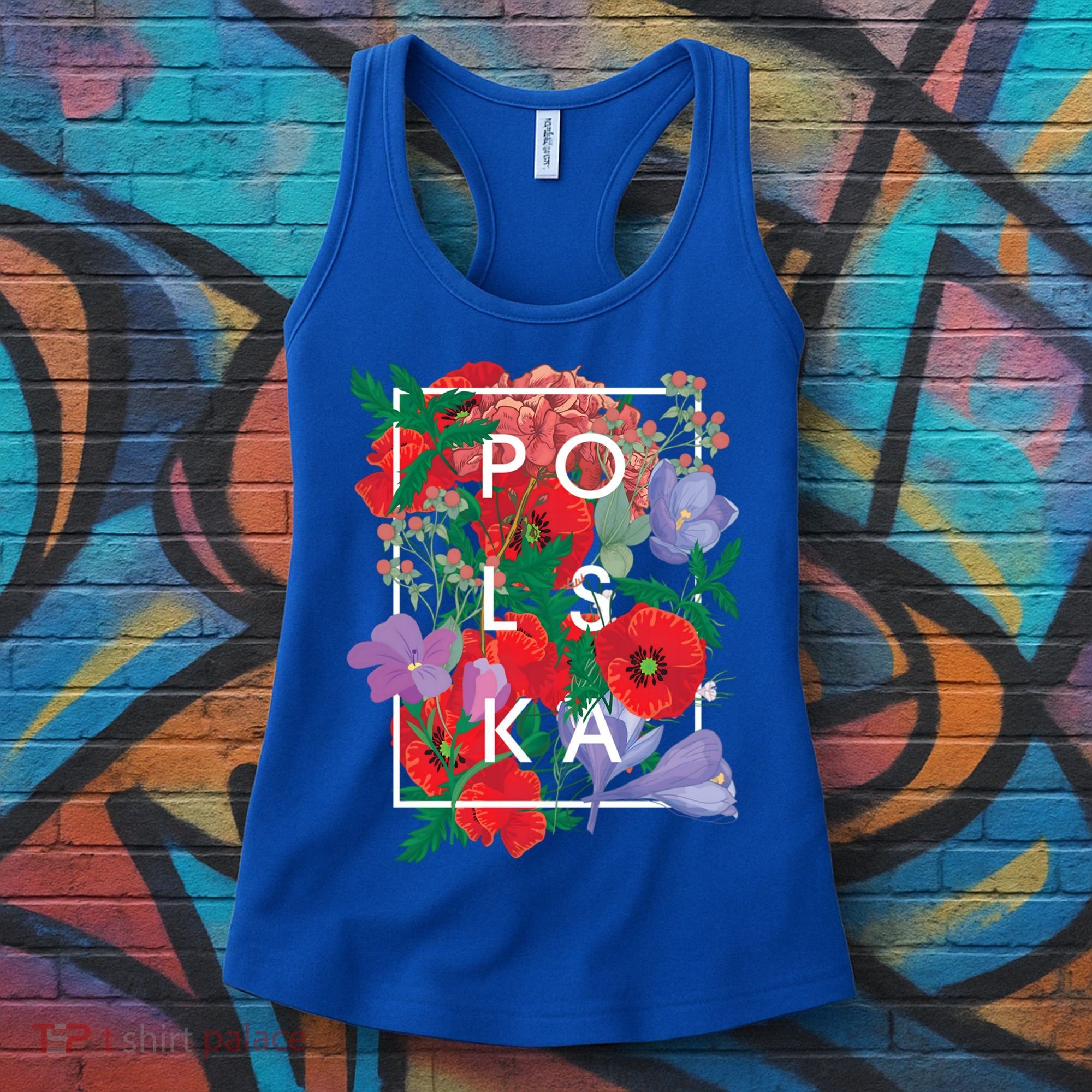 Flowers Of Poland Word Art Gift Polska Polish Pride Cool Gift Women's Tank Top