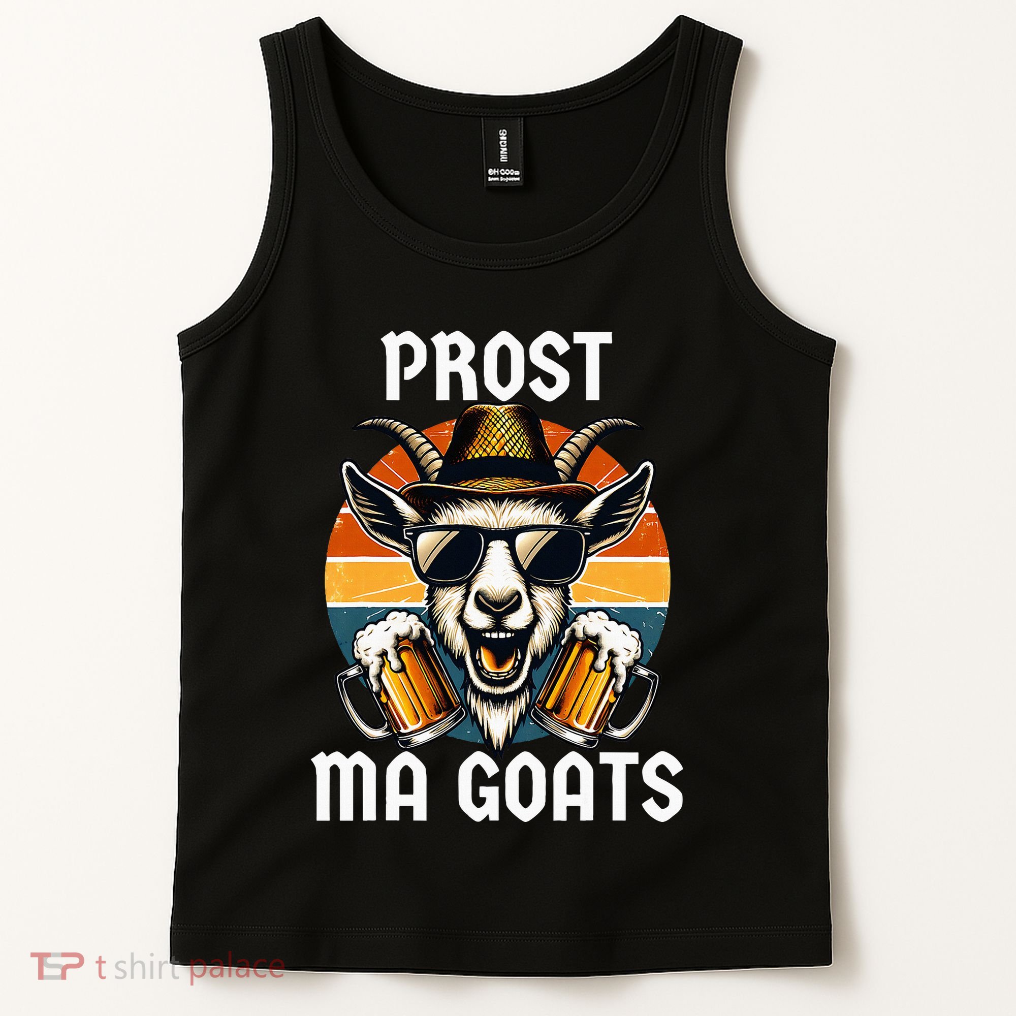 Funny Oktoberfest Prost Ma Goats Beer Festival Tank Top