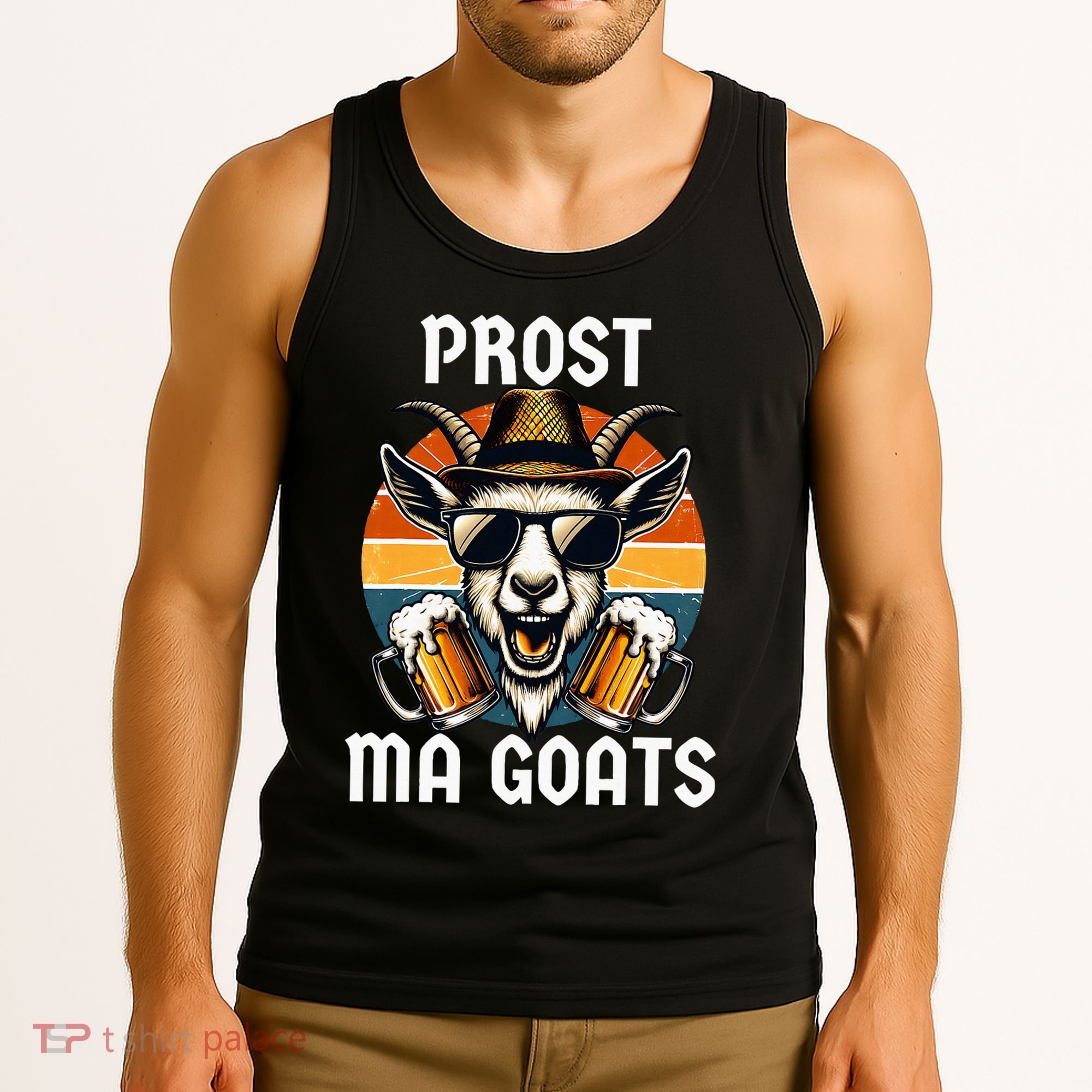 Funny Oktoberfest Prost Ma Goats Beer Festival Tank Top