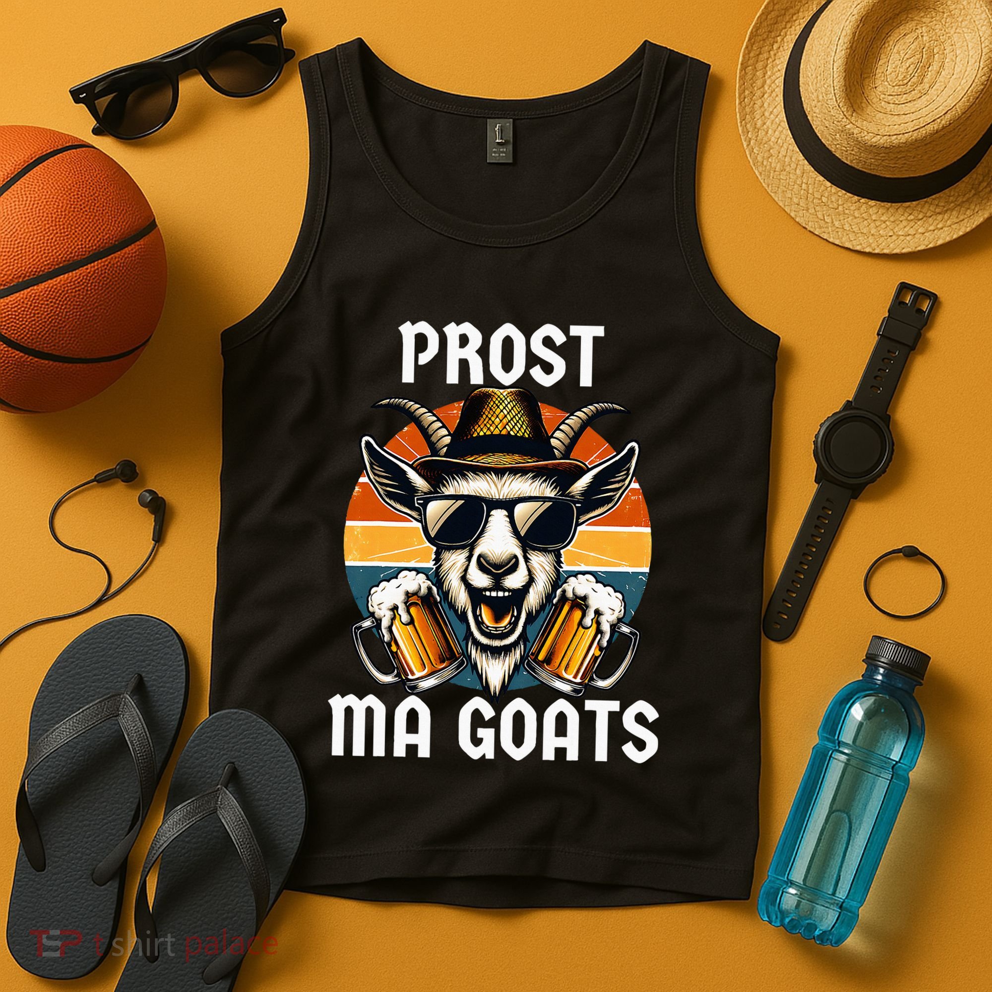 Funny Oktoberfest Prost Ma Goats Beer Festival Tank Top