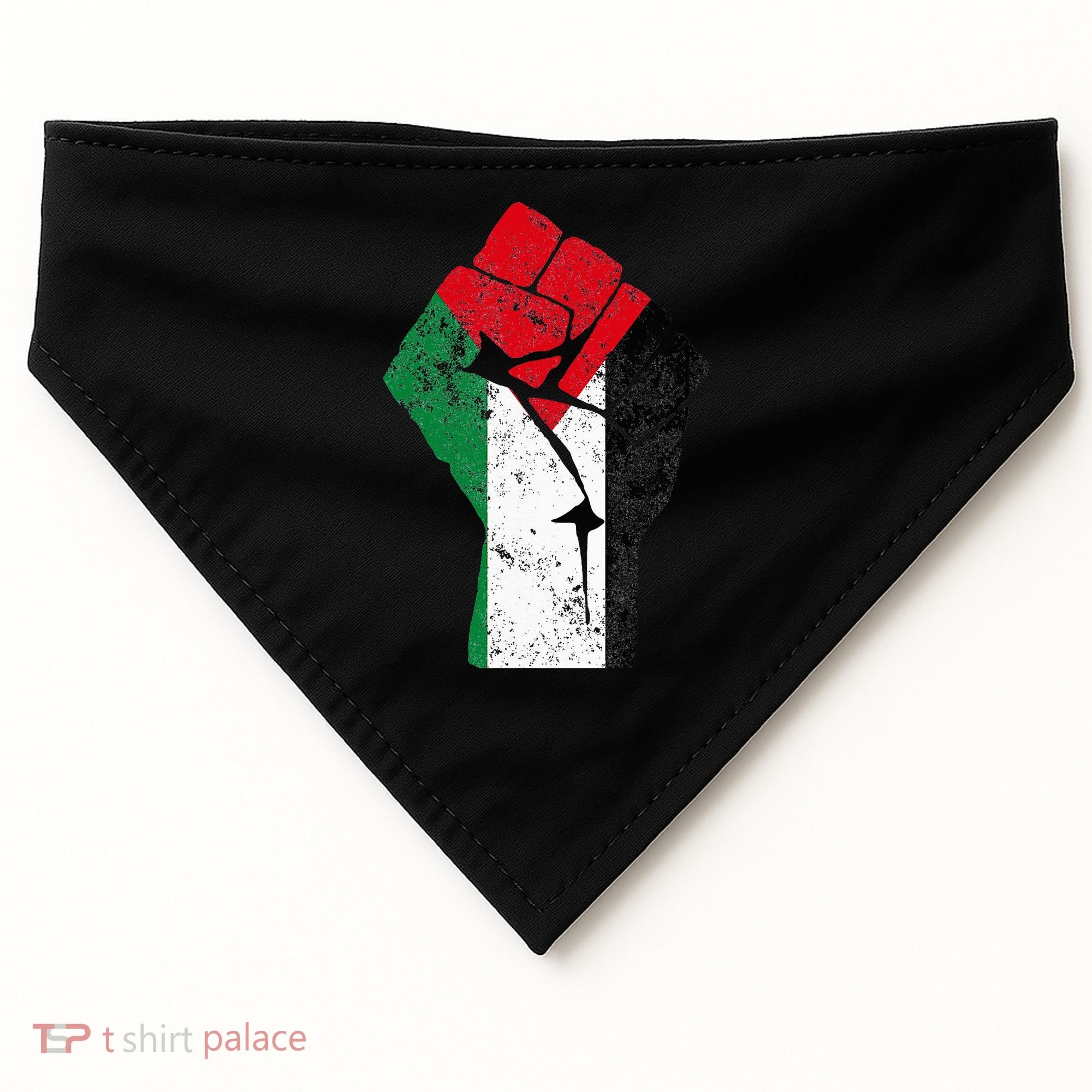 Fist of Palestine Free Palestine USA-Made Doggie Bandana