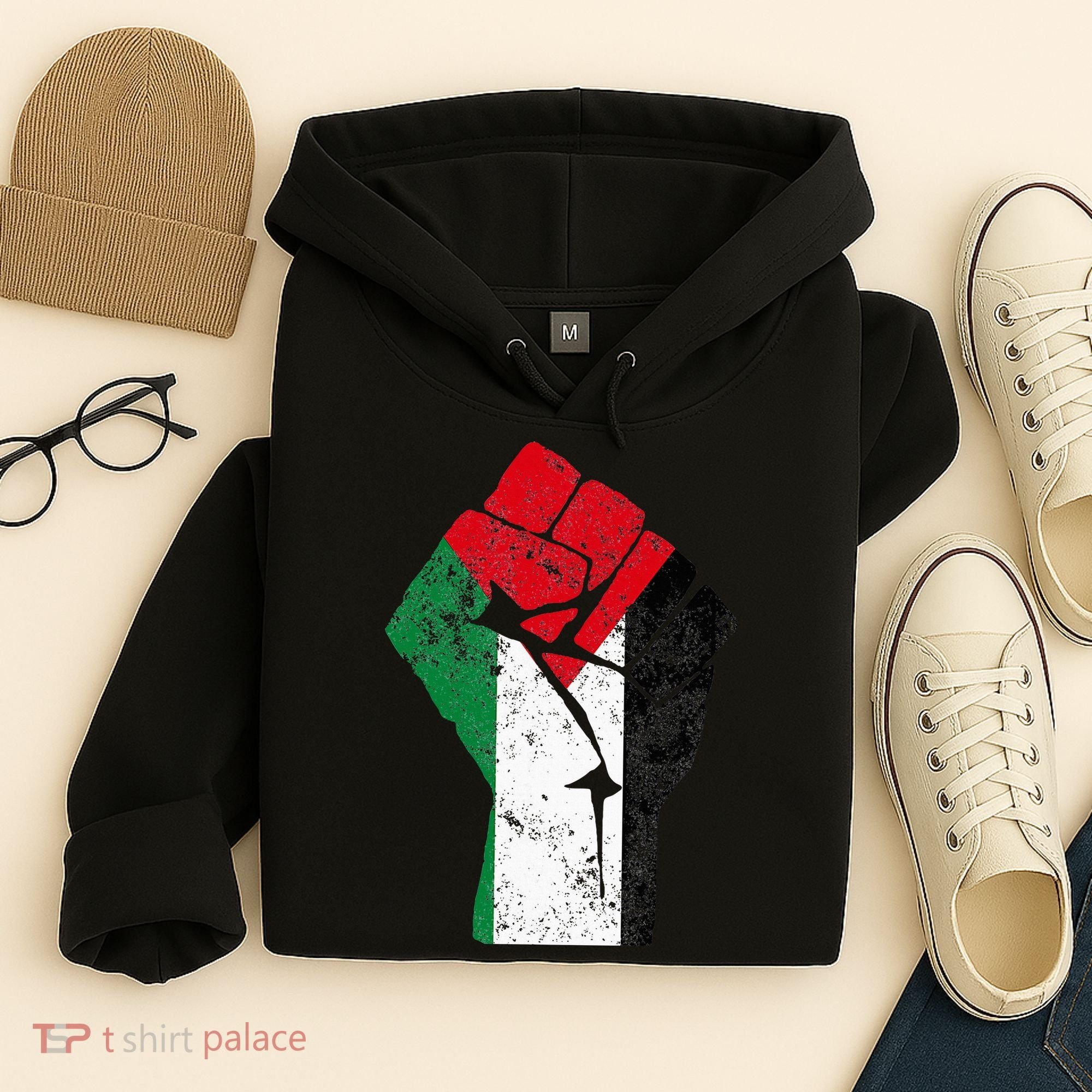 Fist of Palestine Free Palestine Hoodie
