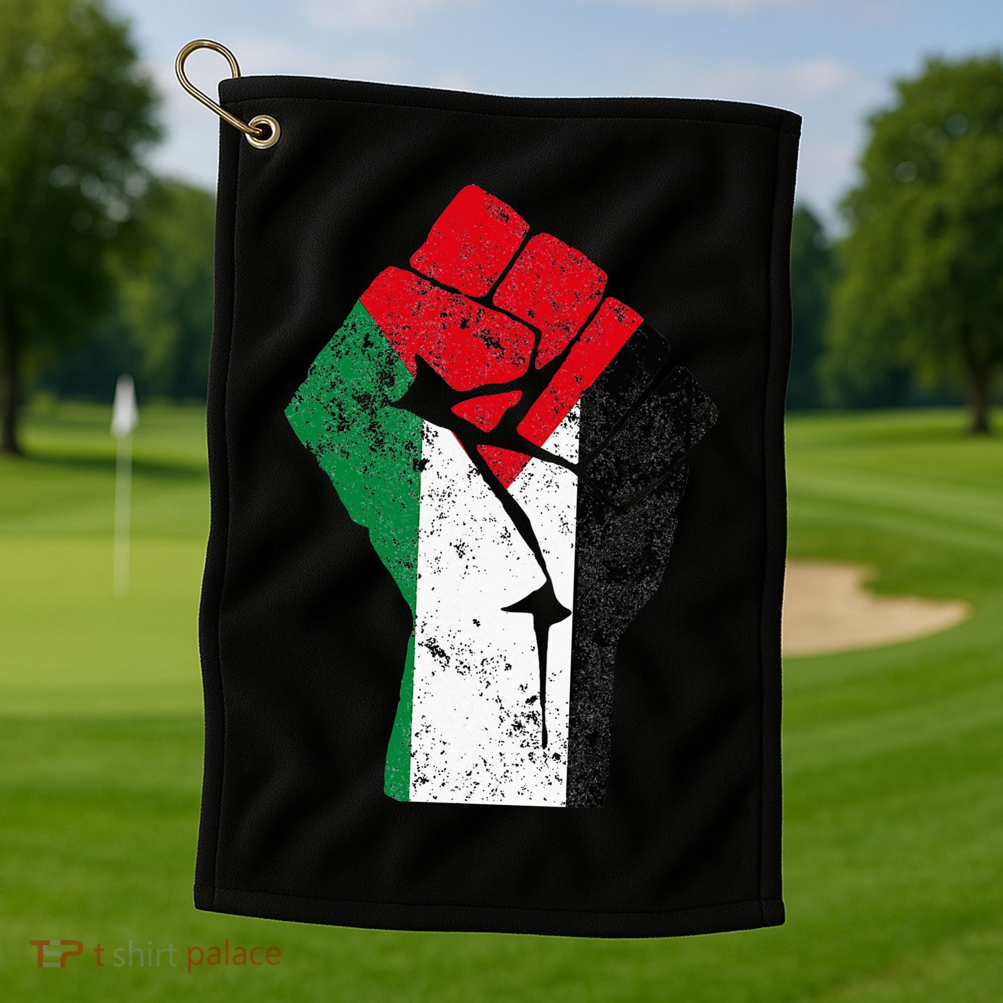 Fist of Palestine Free Palestine Golf Towel