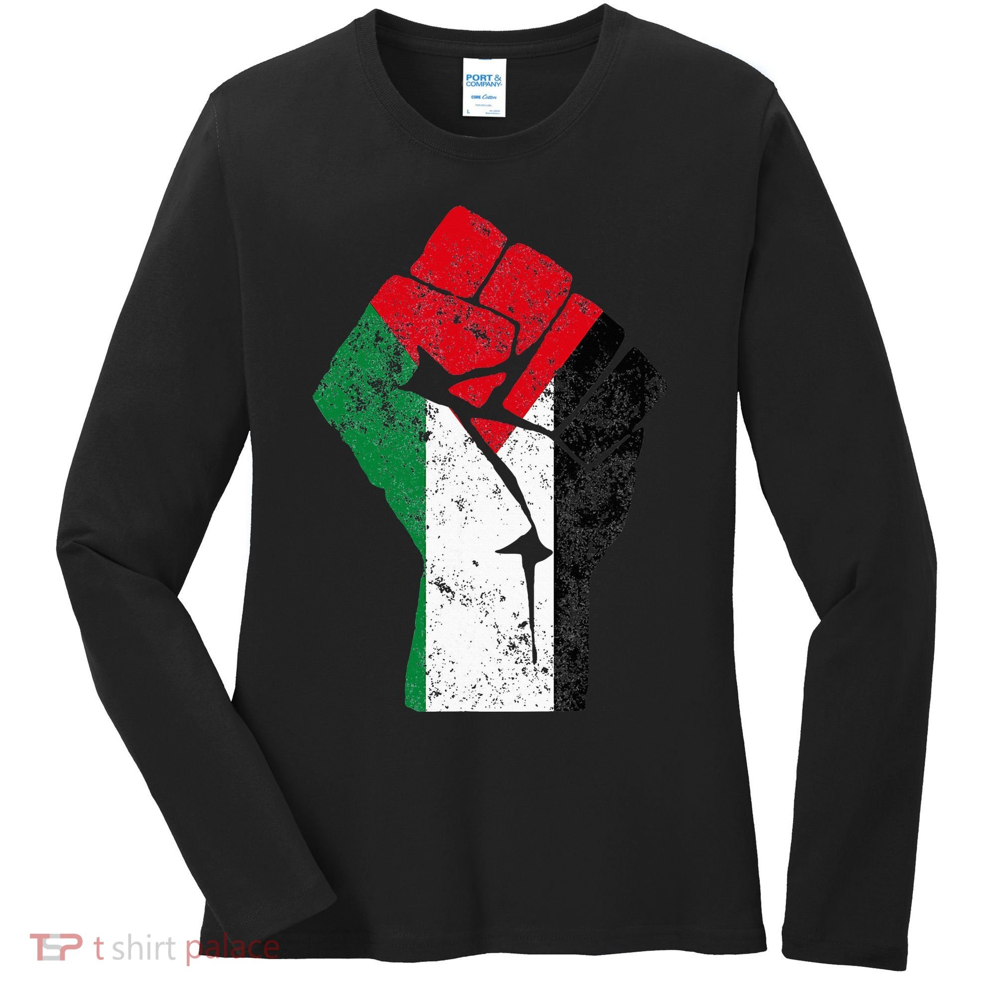 Fist of Palestine Free Palestine Women's Long Sleeve Shirt