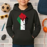 Fist of Palestine Free Palestine Kids Hoodie thumb 2