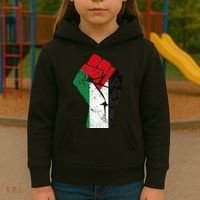Fist of Palestine Free Palestine Kids Hoodie thumb 3