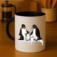 Family Of Penguin Funny Gift Coffee Mug thumb 4