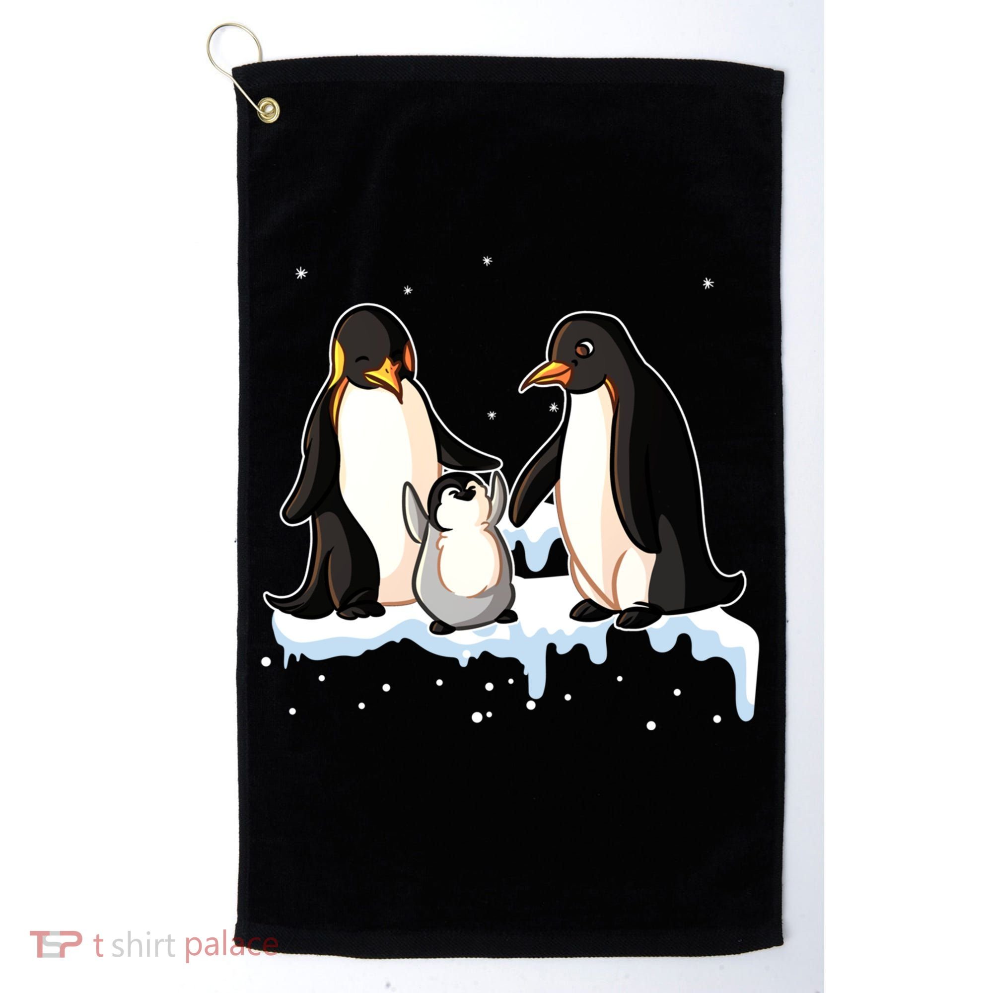 Family Of Penguin Funny Gift Golf Towel
