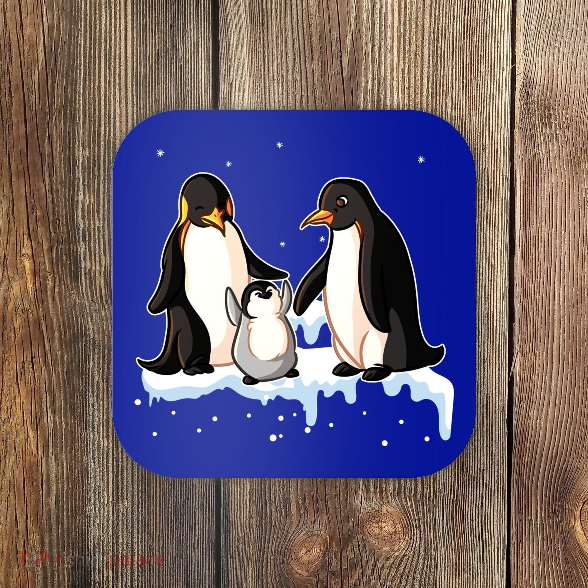 Family Of Penguin Funny Gift Coaster