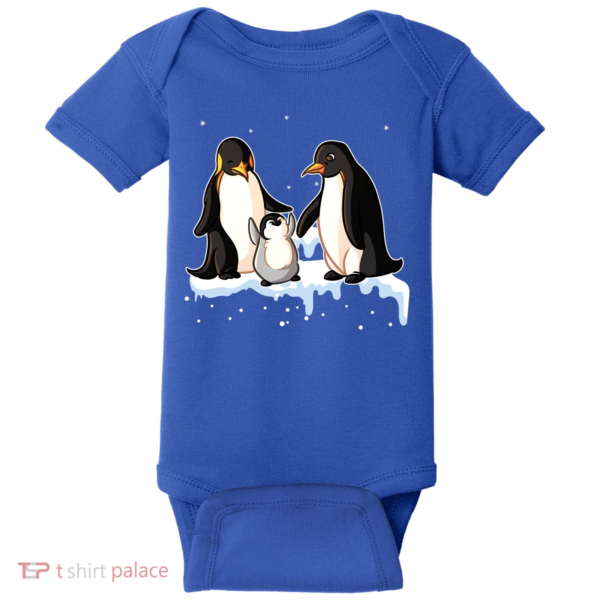 Family Of Penguin Funny Gift Baby Bodysuit