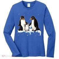 Family Of Penguin Funny Gift Women's Long Sleeve Shirt thumb 0