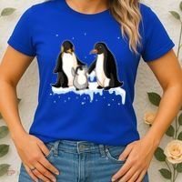 Family Of Penguin Funny Gift Women's T-Shirt thumb 2