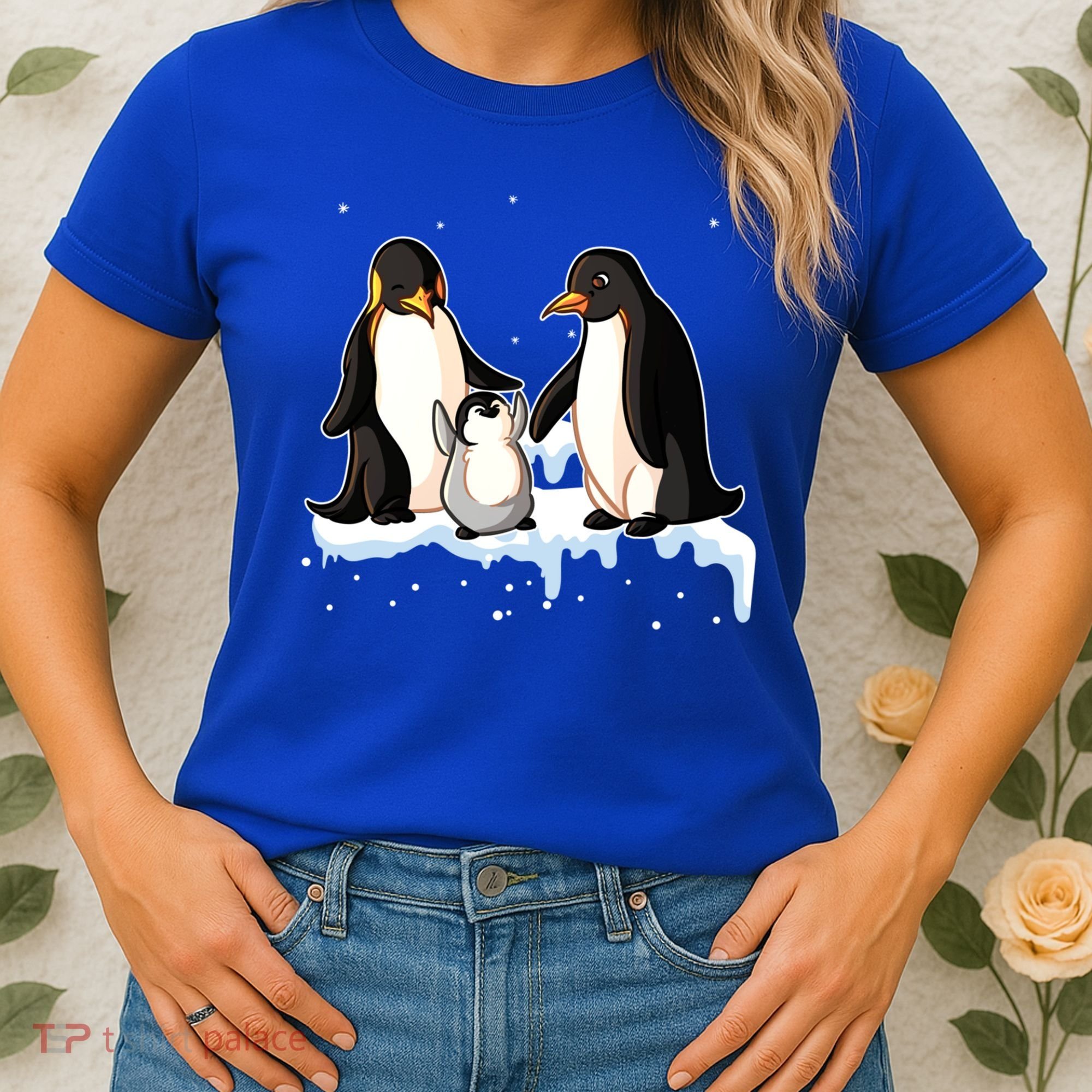 Family Of Penguin Funny Gift Women's T-Shirt