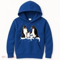 Family Of Penguin Funny Gift Kids Hoodie thumb 0