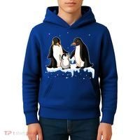 Family Of Penguin Funny Gift Kids Hoodie thumb 4