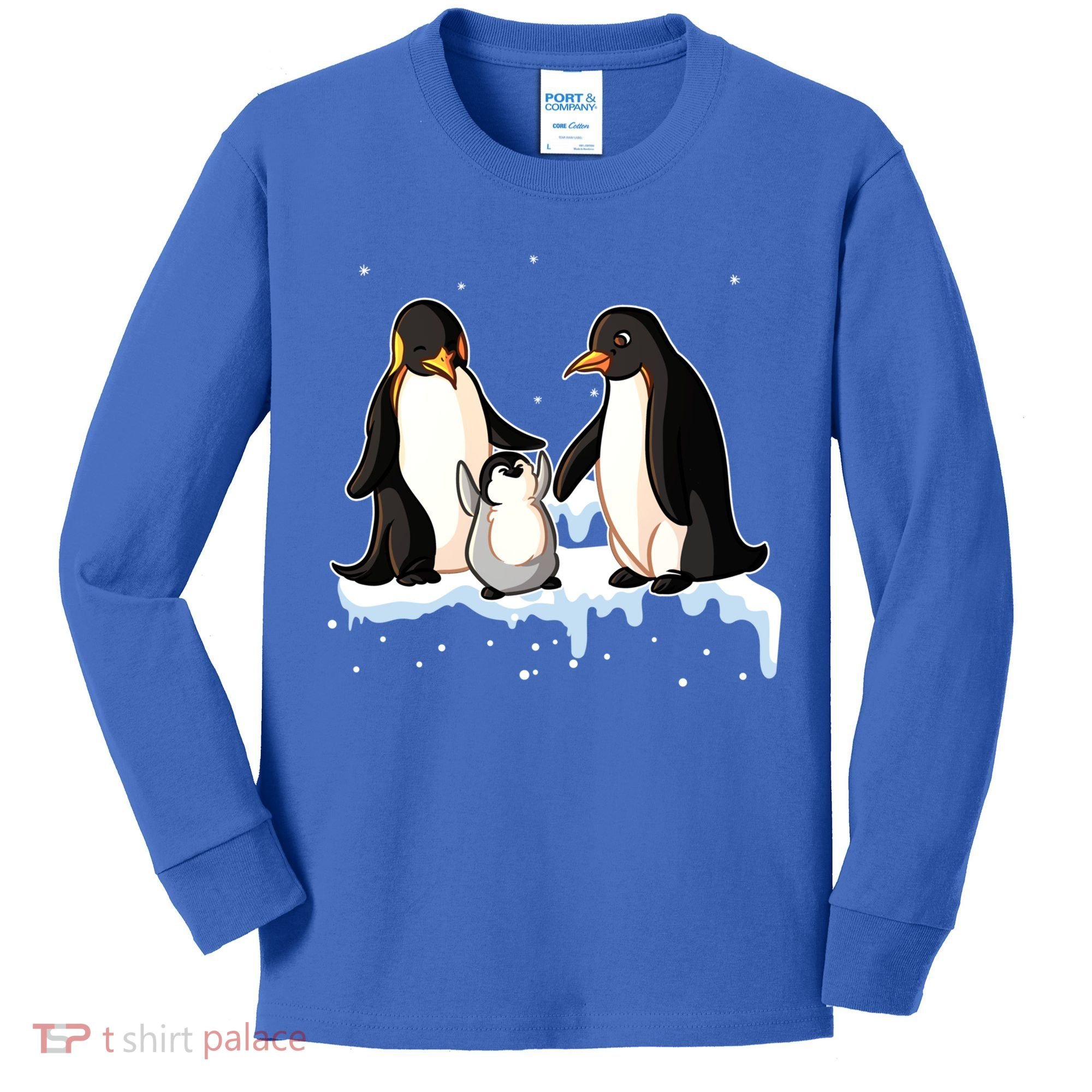 Family Of Penguin Funny Gift Kids Long Sleeve Shirt
