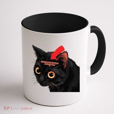 Full Of Paranoid Delusions And Violent Funny Meme Cat Coffee Mug back