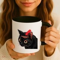 Full Of Paranoid Delusions And Violent Funny Meme Cat Coffee Mug thumb 3