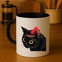 Full Of Paranoid Delusions And Violent Funny Meme Cat Coffee Mug thumb 4