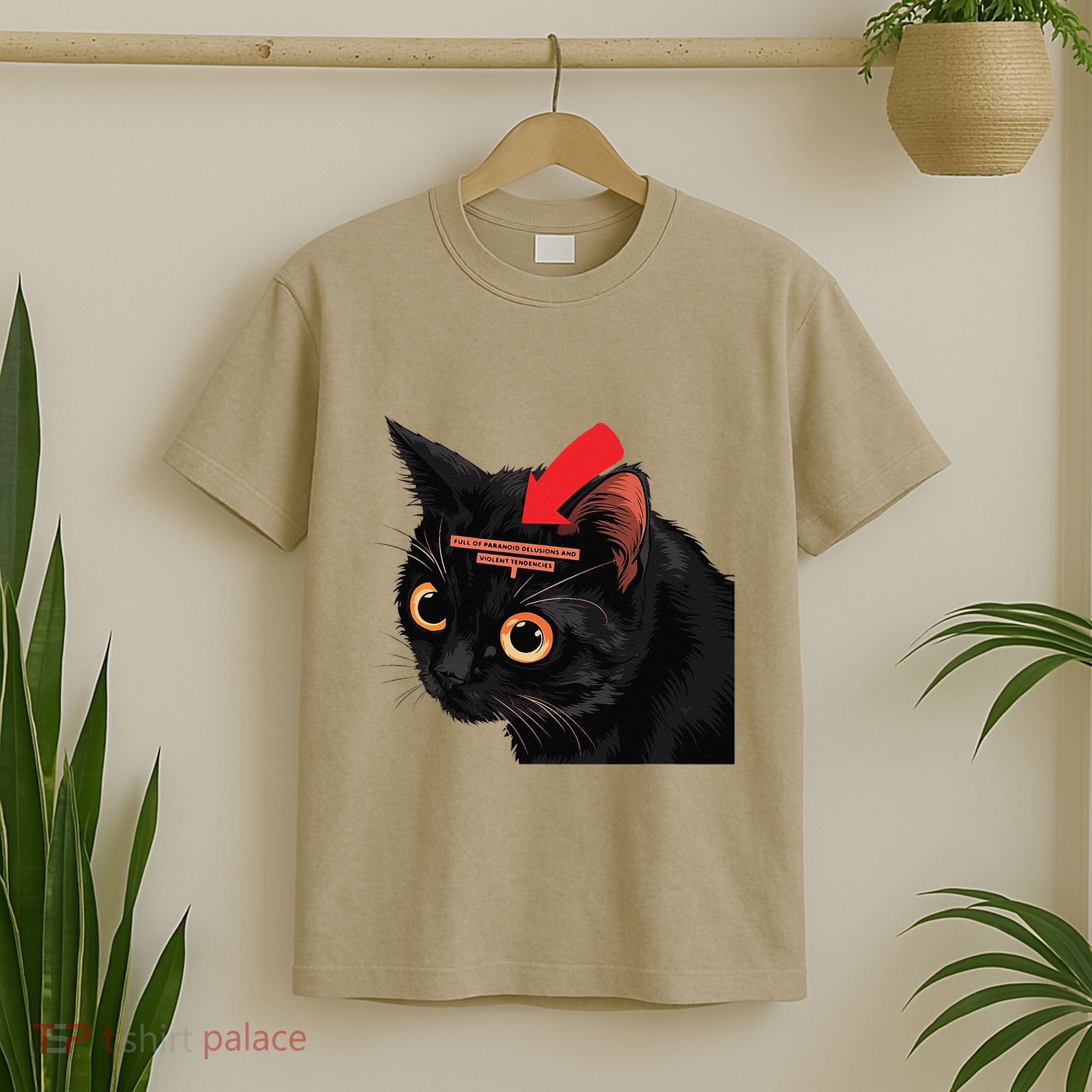 Full Of Paranoid Delusions And Violent Funny Meme Cat T-Shirt