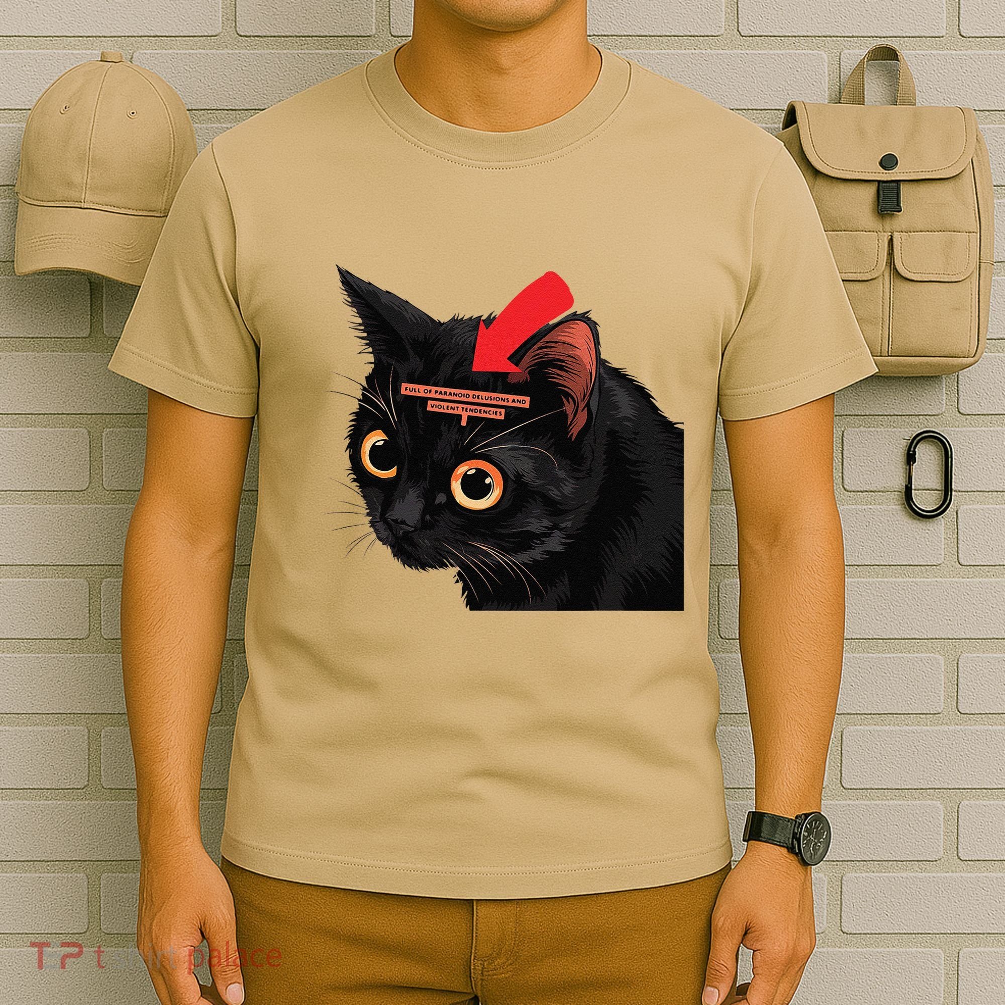 Full Of Paranoid Delusions And Violent Funny Meme Cat T-Shirt