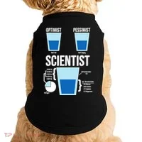 Funny Optimist Pessimist Scientist Doggie Tank thumb 0